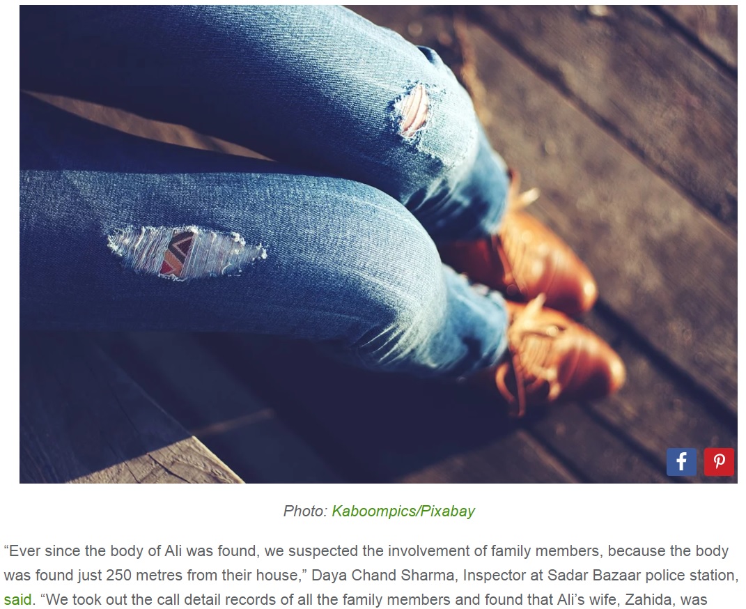 ジーンズ着用を禁じられた妻と娘は…（画像は『Oddity Central　2018年6月29日付「Wife and Daughters Hire Hitmen to Kill Husband Who Didn’t Allow Them to Wear Jeans」（Photo: Kaboompics/Pixabay）』のスクリーンショット）