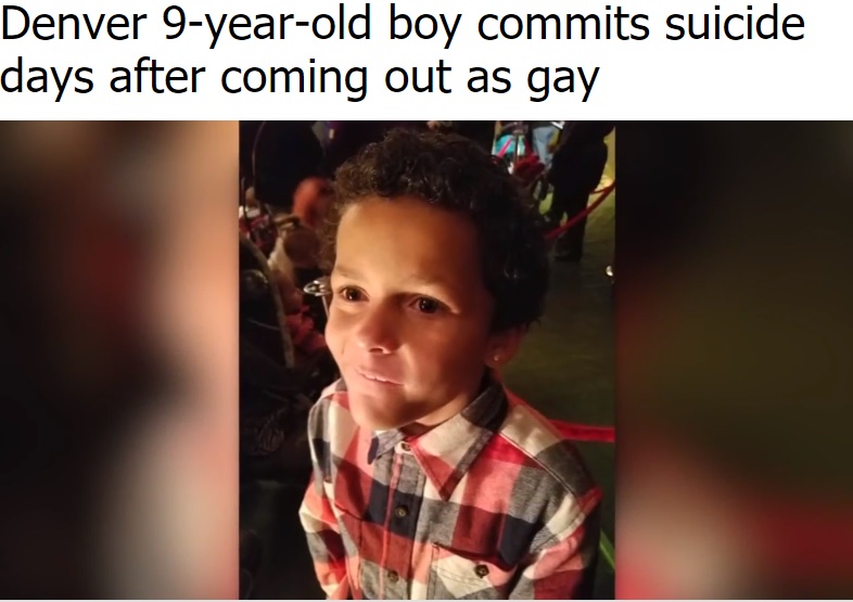 新学期の4日目で命を絶った少年（画像は『abc7NY　2018年8月27日付「Denver 9-year-old boy commits suicide days after coming out as gay」』のスクリーンショット）