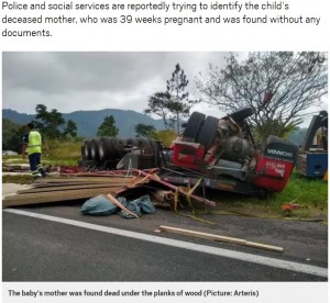 【海外発！Breaking News】トラック横転で妊婦が死亡　お腹から飛び出した赤ちゃんは奇跡的に無傷（ブラジル）