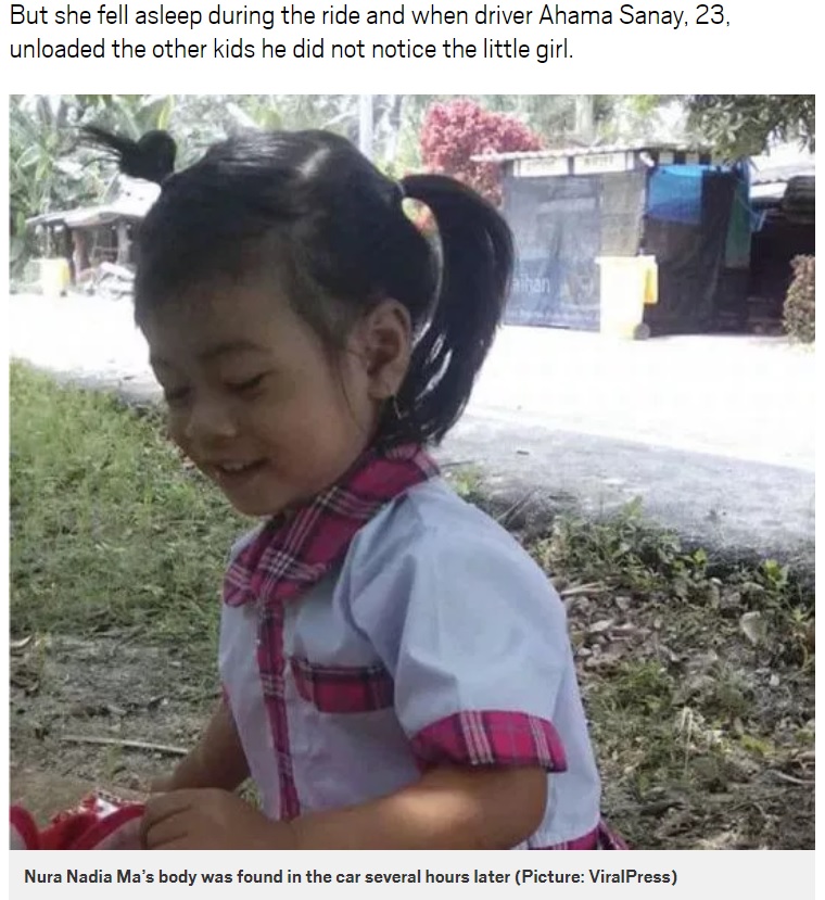 保育園バスの中で死亡した3歳女児（画像は『Metro　2018年8月17日付「Girl, 3, suffocated on school bus when driver forgot she was there」（Picture: ViralPress）』のスクリーンショット）