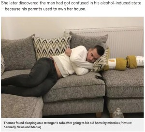 【海外発！Breaking News】酔っ払った男性、かつて両親が住んでいた家で居眠り　今の住人を驚かせる（英）