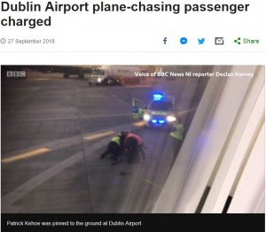 【海外発！Breaking News】「待ってくれ！」乗り遅れた飛行機を追いかけた男、空港職員と乱闘（アイルランド）