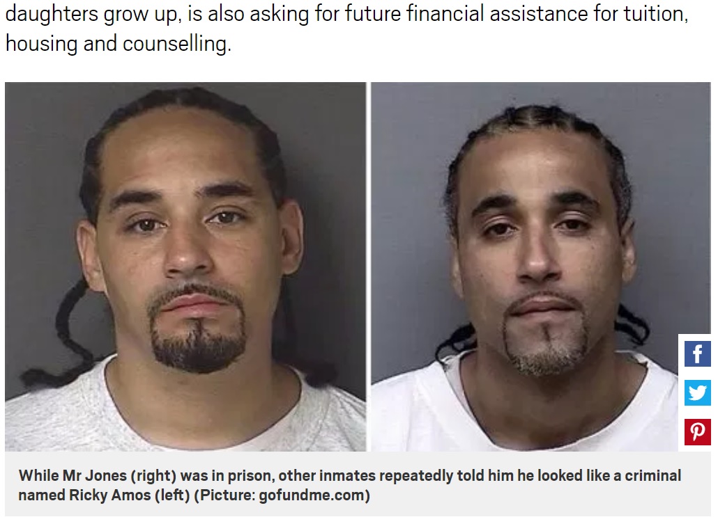 真犯人（左）と間違えられ17年も服役した男性（右）（画像は『Metro　2018年9月1日付「Innocent man demands ￡1m compensation after spending 17 years jailed for lookalike’s crime」（Picture: gofundme.com）』のスクリーンショット）