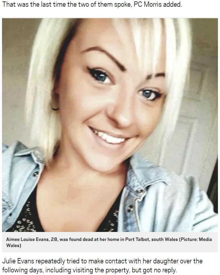 3歳娘を置き去りにして自殺した母親（画像は『Metro　2018年9月5日付「Girl, 3, survived on bread and butter for four days after mum killed herself」（Picture: Media Wales）』のスクリーンショット）