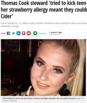 【海外発！Breaking News】ストロベリーアレルギーの女性客が搭乗拒否に　英航空会社CA「機内でベリー成分の飲み物が提供できないなんて」
