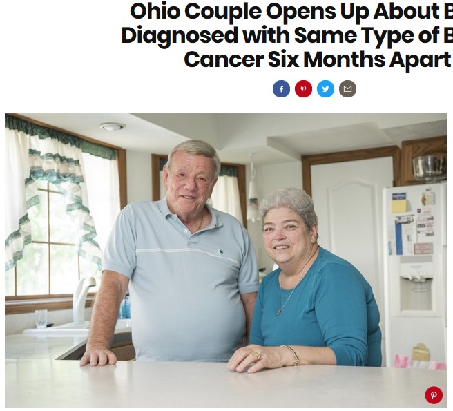 ともに乳がんと告知されたオハイオ州の夫婦（画像は『PEOPLE.com　2018年10月16日付「Ohio Couple Opens Up About Being Diagnosed with Same Type of Breast Cancer Six Months Apart」』のスクリーンショット）