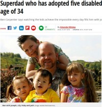 【海外発！Breaking News】5人の障害児を養子にしたシングルファーザー　「どんな瞬間も子育てを楽しむ」（英）