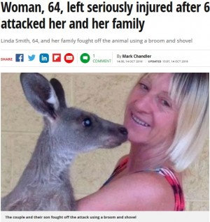 【海外発！Breaking News】体長1.8メートルの野生カンガルーに襲われ女性が重傷（豪）