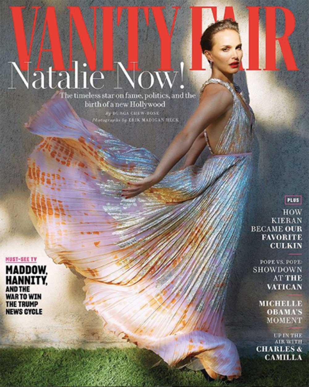 『Vanity Fair』表紙を飾ったナタリー・ポートマン（画像は『Vanity Fair　2018年10月30日付Instagram「＠NataliePortman has been a star nearly all her life, but now she’s speaking new truths about her industry—and herself.」（Photograph by ＠ErikMadiganHeck）』のスクリーンショット）