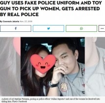 【海外発！Breaking News】おもちゃの銃と偽の制服で警察官になりすました男が逮捕　複数女性と婚約も（インドネシア）