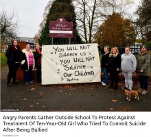 【海外発！Breaking News】いじめが原因で自殺未遂した10歳少女　対応不十分な学校に親ら怒りの抗議（英）