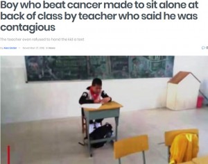 【海外発！Breaking News】がんと闘う13歳少年に「伝染するから」と差別した教師（中国）