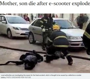 【海外発！Breaking News】充電中の電動スクーターが爆発　母子2人死亡（中国）