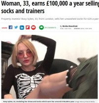 【海外発！Breaking News】臭い付き靴下や使用済みスニーカーを売って年間1,500万円稼ぐ女性（英）