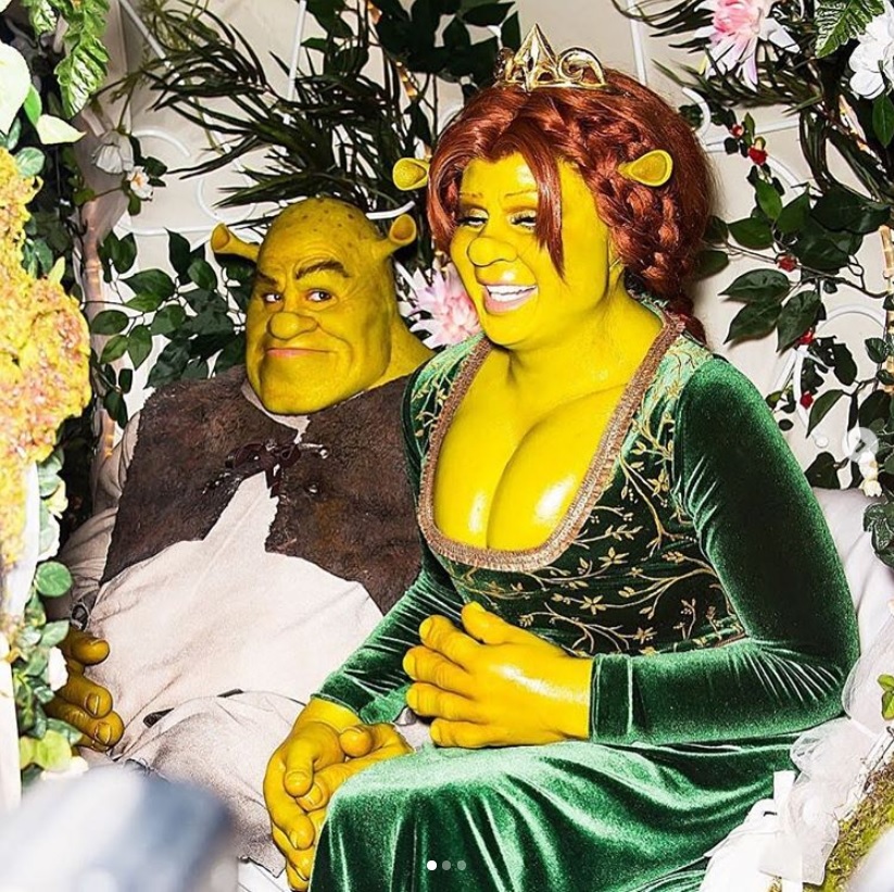 シュレックとフィオナ姫そのもののトム＆ハイディ（画像は『Heidi Klum　2018年11月1日付Instagram「I Love you Shrek」』のスクリーンショット）