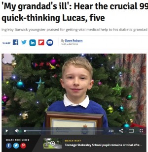 【海外発！Breaking News】お手柄5歳男児！　意識不明の祖父を救うため冷静に緊急通報（英）