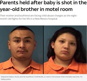 【海外発！Breaking News】母親（18）が恋人とシャワー中に、3歳息子が8か月の妹を銃で撃つ（米）