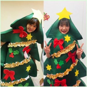 【エンタがビタミン♪】Negicco・Nao☆×アプガ森咲樹　まさかのクリスマスツリー被りに「私たち相思相愛だね」