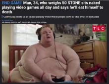 【海外発！Breaking News】体重320kgの34歳男性、裸で1日中ゲーム三昧（米）＜動画あり＞