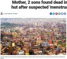 【海外発！Breaking News】生理中は小屋に隔離　ヒンドゥー教の悪しき習慣で母子が死亡（ネパール）