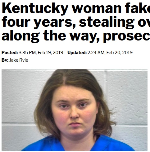 4年間も「末期がん」を偽り寄付金を搾取していた女（画像は『WPTV.com　2019年2月20日付「Kentucky woman faked cancer for four years, stealing over ＄10,000 along the way, prosecutor says」』のスクリーンショット）