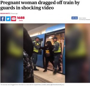 【海外発！Breaking News】臨月の黒人妊婦、警備員2人に電車から引きずり降ろされる（スウェーデン）