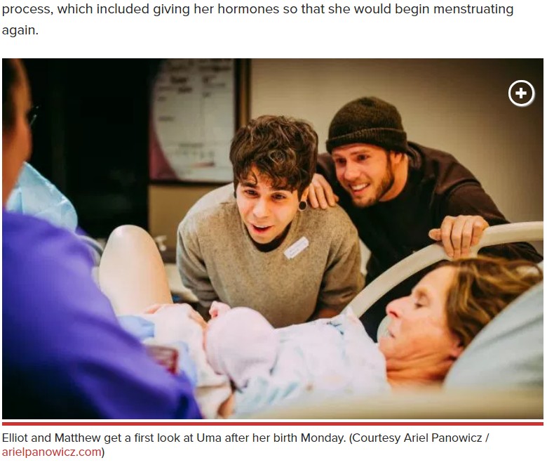 代理母になり“孫”を出産した61歳女性（画像は『New York Post　2019年3月29日付「This grandma just gave birth to her own granddaughter」（Courtesy Ariel Panowicz / arielpanowicz.com）』のスクリーンショット）