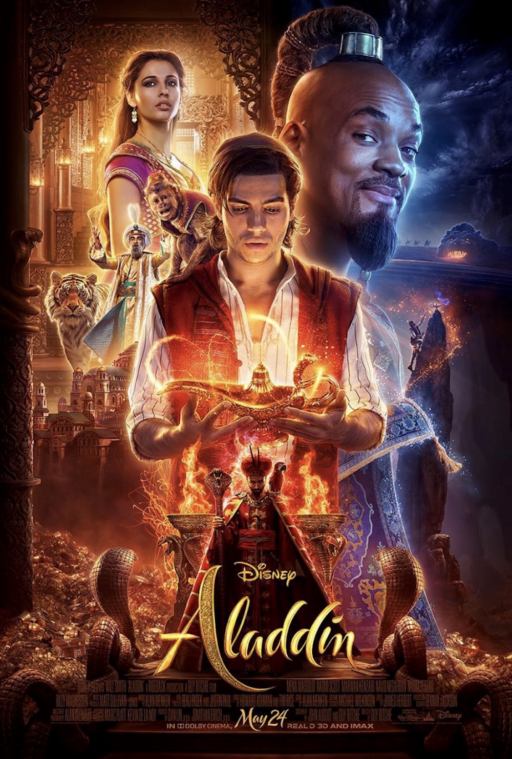 実写版『アラジン』のポスター（画像は『Disney’s Aladdin　2019年3月12日付Instagram「Check out the new poster for Disney’s ＃Aladdin.」』のスクリーンショット）