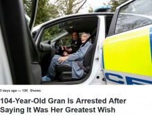 【海外発！Breaking News】104歳女性、人生初の逮捕に「長年の夢が叶った」と大喜び（英）