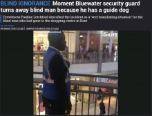 【海外発！Breaking News】盲導犬連れの視覚障害者に退去を命じたショッピングモール警備員　周りの客らが抗議（英）＜動画あり＞