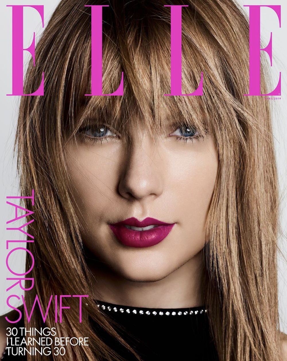 『ELLE』の表紙を飾ったテイラー・スウィフト（画像は『ELLE Magazine　2019年3月6日付Instagram「Ahead of her 30th birthday, Taylor Swift is sharing 30 things she learned before turning 30.」』のスクリーンショット）