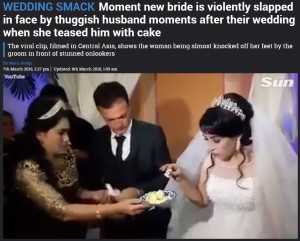 【海外発！Breaking News】ウエディングケーキを前に茶目っ気を見せた花嫁、花婿から平手打ち