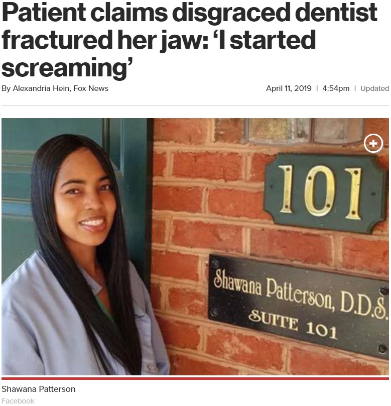 医師免許をはく奪された女性歯科医（画像は『New York Post　2019年4月11日付「Patient claims disgraced dentist fractured her jaw: ‘I started screaming’」（Facebook）』のスクリーンショット）