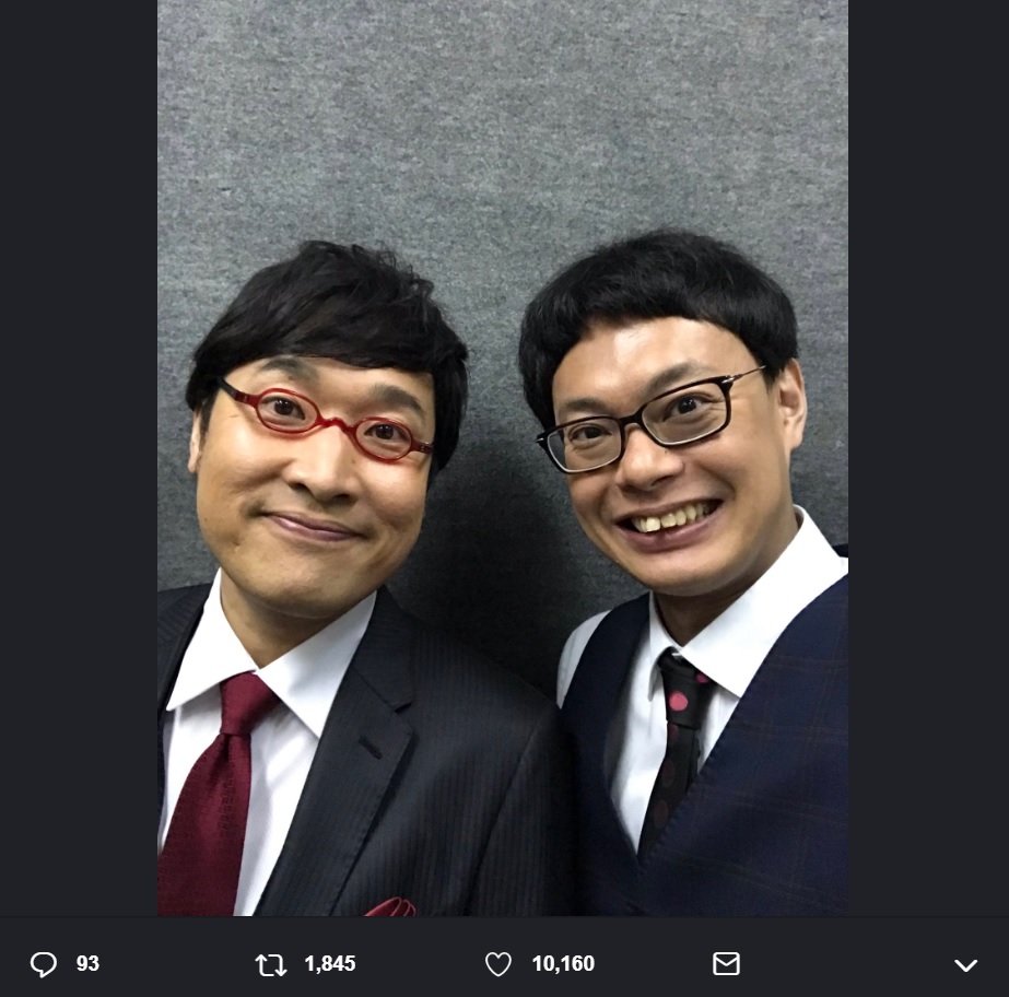 山里亮太とGAG・宮戸洋行（画像は『GAG 宮戸洋行　2019年6月5日付Twitter「本日は大宮のライブ休演してしまいすいませんでした。」』のスクリーンショット）