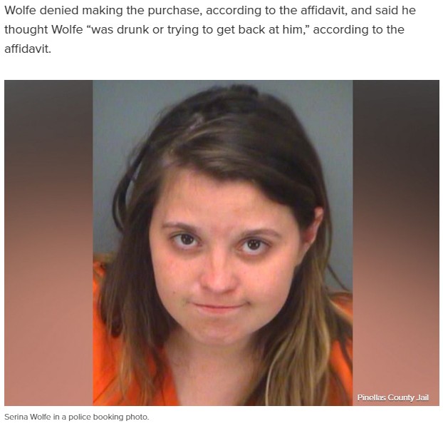 恋人のクレジットカードで多額のチップを支払った女（画像は『ABC News　2019年7月3日付「Woman charged with theft after leaving ＄5,000 tip on boyfriend’s credit card」（Pinellas County Jail）』のスクリーンショット）