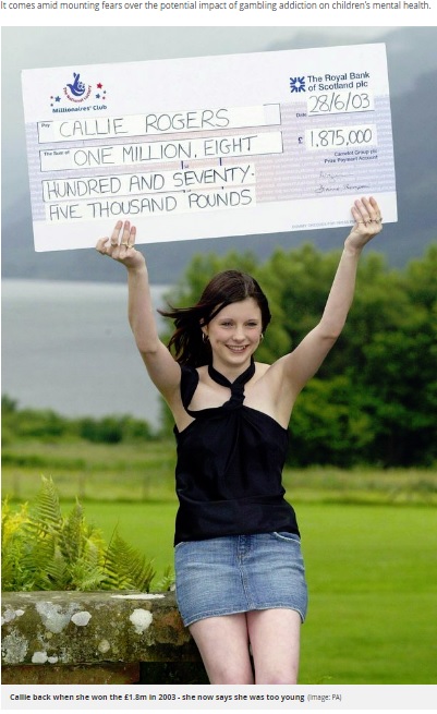 16歳で宝くじ高額当選を果たした女性（画像は『Mirror　2019年8月1日付「UK’s youngest Lotto winner says she’s proof kids should be banned from playing」（Image: PA）』のスクリーンショット）