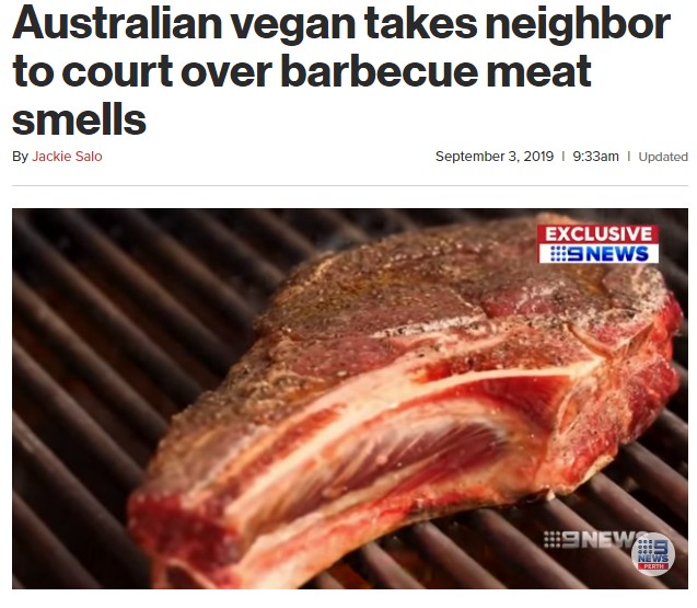 ヴィーガンの女性、隣家から漂うバーベキューのニオイに耐えられず（画像は『New York Post　2019年9月3日付「Australian vegan takes neighbor to court over barbecue meat smells」（9NEWS.com）』のスクリーンショット）