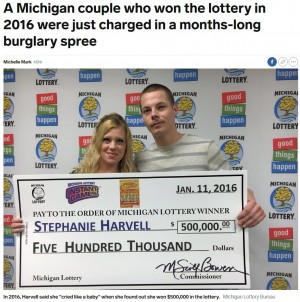 【海外発！Breaking News】「宝くじの呪い」3年前に大金を当てた夫婦が窃盗容疑で逮捕（米）
