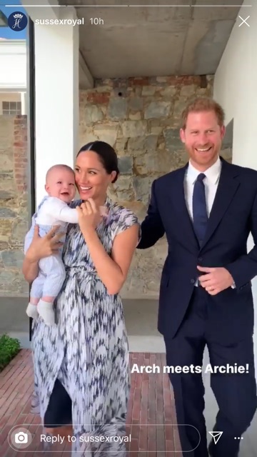 ツツ名誉大司教と対面前のヘンリー王子一家（画像は『The Duke and Duchess of Sussex　2019年9月25日付Instagram』のスクリーンショット）