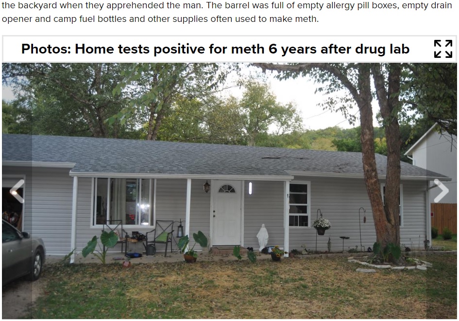 購入した自宅に思わぬ事実が判明（画像は『KSDK.com　2019年9月24日付「These parents had no clue they were living in a former meth lab, now the mom-to-be has tested positive for meth」』のスクリーンショット）