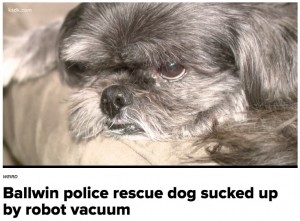 【海外発！Breaking News】ロボット掃除機に吸い込まれたシーズー犬、警察官が救助に駆けつける（米）