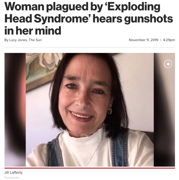 「頭内爆発音症候群」と診断された女性（画像は『New York Post　2019年11月11日付「Woman plagued by ‘Exploding Head Syndrome’ hears gunshots in her mind」（Facebook）』のスクリーンショット）