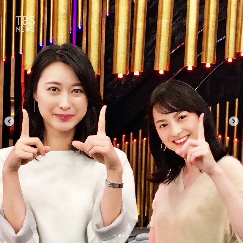 『NEWS23』メインキャスター小川彩佳とサブキャスターを務めるTBS・山本恵里伽アナ（画像は『【公式】TBS NEWS　2019年11月1日付Instagram「きょうから11月ですね！」』のスクリーンショット）