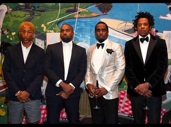 ディディーが「俺のブラザー達」と呼ぶファレル・ウィリアムス、カニエ・ウェスト、Jay-Z（画像は『Diddy　2019年12月16日付Instagram「My brothers」』のスクリーンショット）