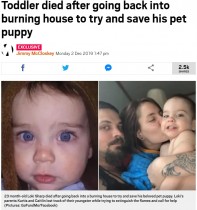 【海外発！Breaking News】子犬を救おうと　燃えさかる家に戻っていった1歳児が亡くなる（米）