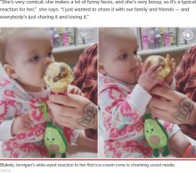アイスクリームを初めて食べた生後9か月の赤ちゃんの反応にほっこり（米）＜動画あり＞