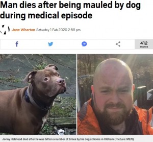 【海外発！Breaking News】発作で倒れた男性、飼い犬に噛み殺される（英）