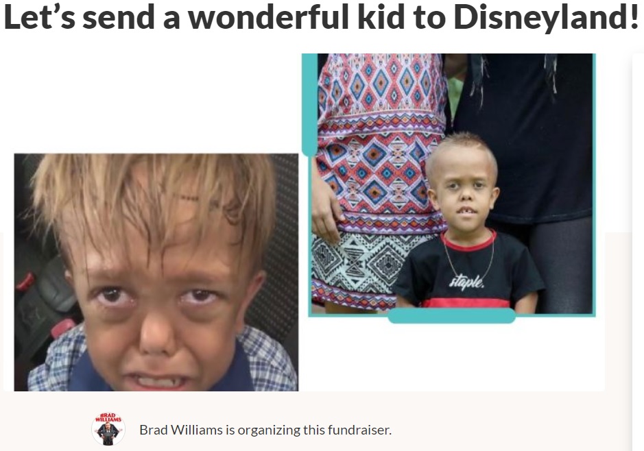 有名コメディアンも9歳男児のために募金サイトで寄付を募る（画像は『GoFundMe　2020年2月20日付「Let’s send a wonderful kid to Disneyland!」』のスクリーンショット）