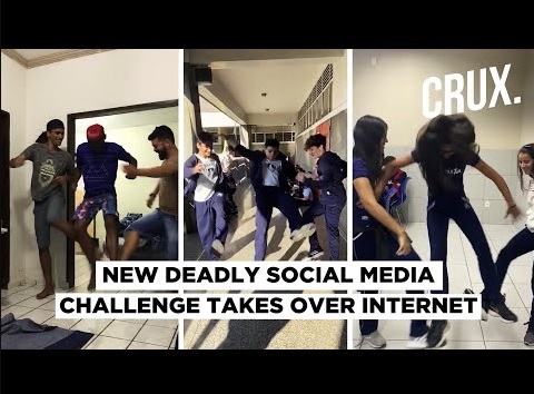 動画が世界で拡散中の「頭蓋骨破壊チャレンジ」（画像は『CRUX　2020年2月18日公開 YouTube「＃Skullbreakerchallenge: An Internet Challenge That Life Threatening」』のサムネイル）