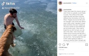 【海外発！Breaking News】氷が張る湖に潜った男性「死を覚悟した」と明かすも再挑戦で非難殺到（米）＜動画あり＞